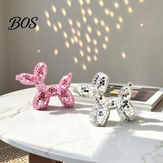 Reflective Mosaic Dog Disco Ornament, Maximalist Balloon Statue for Mom & Dad, Aesthetic Trendy Ball Decor, Preppy Apartment Home Cute Room