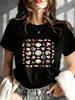 Women's Seashell And Starfish Print Summer Beach Vacation Girlfriend Wife Gift Casual Short Sleeve Crew Neck Graphic T‑Shirt Tee Top