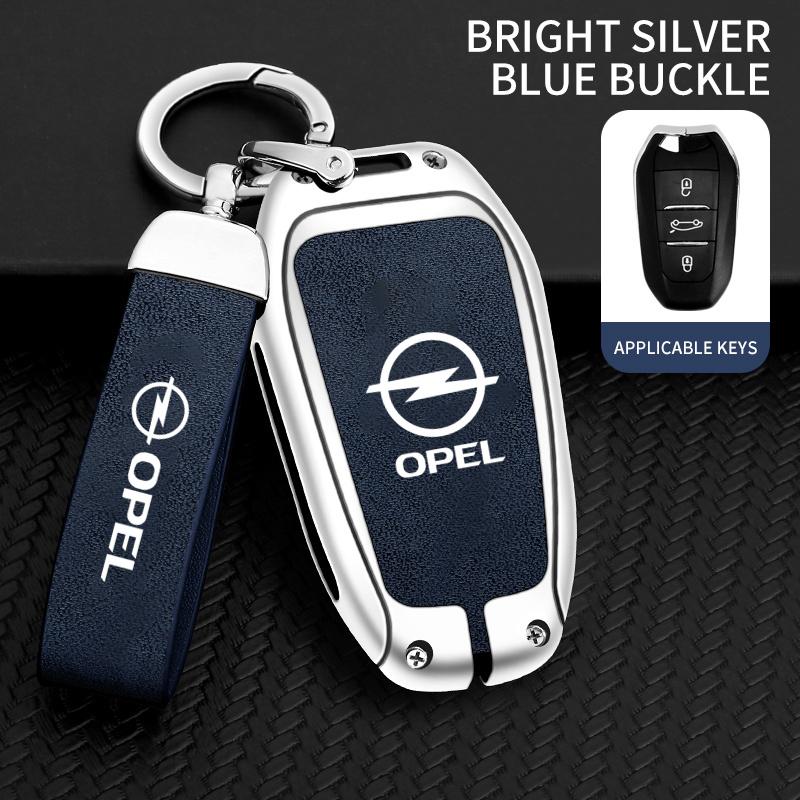 Кожаный Чехол-Оболочка Защитный Брелок из Цинкового Сплава для Умного Ключа Автомобиля Для Opel Mokka Corsa Astra Phev Grandland Hybrid 2025 Аксессуар