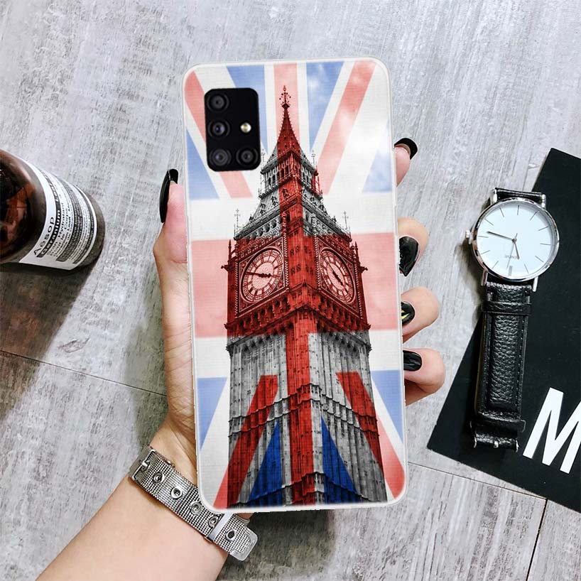 Чехол для телефона с флагом Лондона, Великобритании и Англии для Samsung Galaxy A12 A22 A32 A42 A52 A72 A51 A71 5G A41 A31 A21 A02S M12 M21 M31