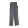 Side split narrow wide-leg pants women's summer high waist drape ice silk sunscreen straight suit pants high waist and thin
