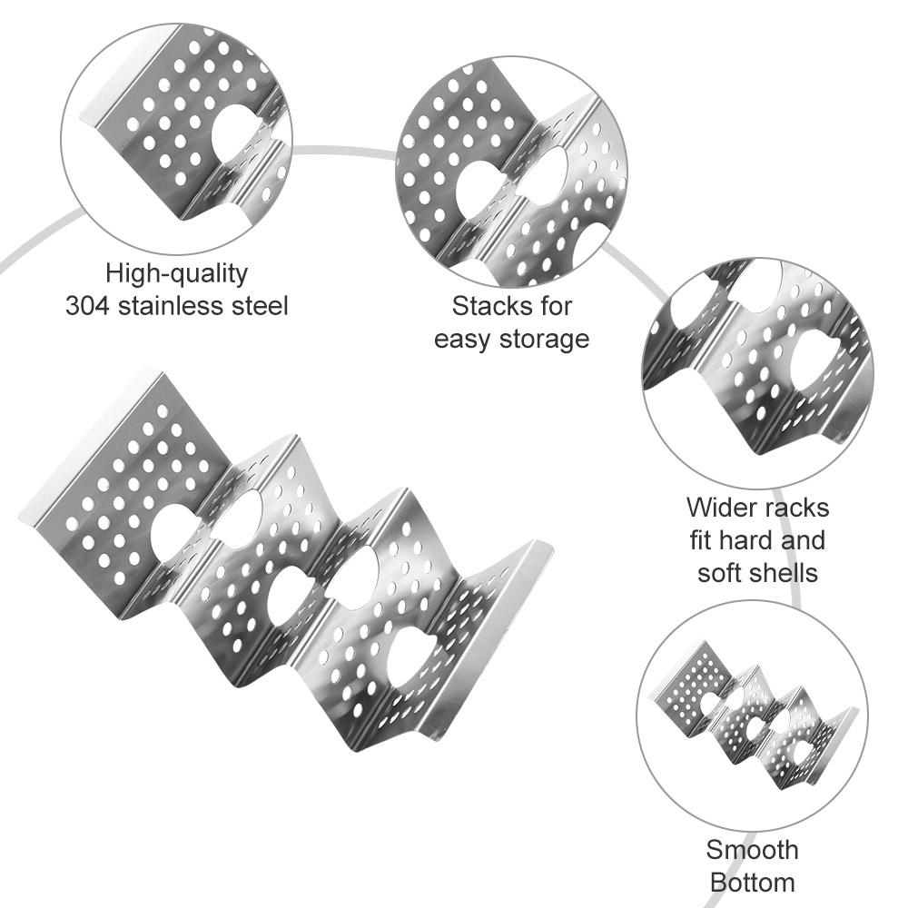 Easy-Access Handle Convenient Wave Shaped Tray Plate Taco Holder Kitchen Tools Taco Shell Stand