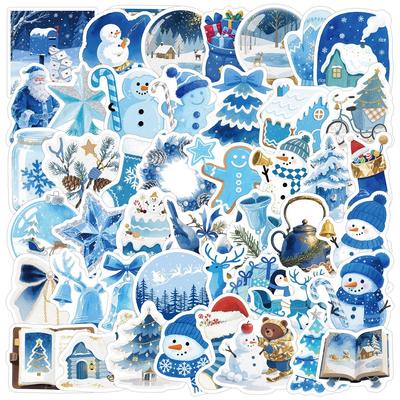 Набор рождественских граффити-наклеек: 50 наклеек на тему льда и снега для стаканов для воды и мобильных телефонов