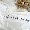2Pcs Wife of The Party Vinyl Satin Sash Bride To Be Sash Bridal Shower Bachelorette Party Wedding Engagement Photo Prop Decor