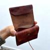 Retro Genuine Leather Wallet for Men and Women Antique Distress Wallets with Coin Pocket Drawstring Short Purse for Male