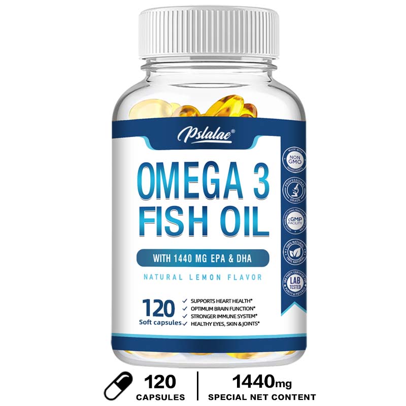 Pslalae - Omega-3 Deep Sea Fish Oil Softgels - 1440 mg EPA & DHA - Heart and Brain Health
