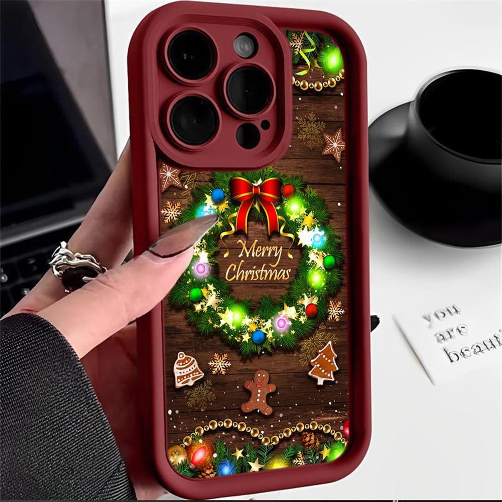 N112 Веселый рождественский дизайн Мягкие чехлы для телефонов Angel Eyes для Samsung S23 S24 Ultra S21 FE A54 A34 A13 A14 A06 A24 Realme 12 Vivo OPPO Противоударный чехол