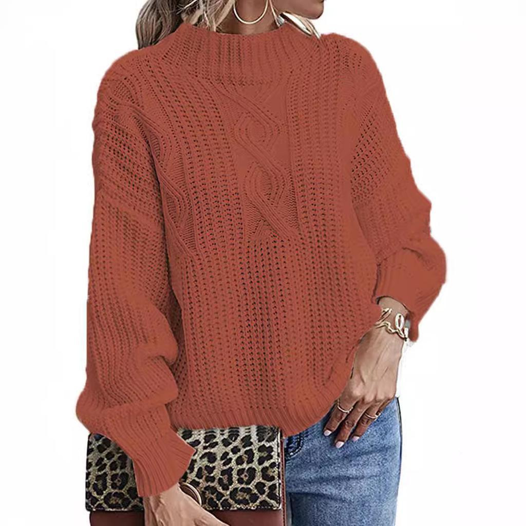 Женский осенне-зимний свитер: Базовый слой с длинным рукавом, со средней горловиной, облегающего кроя, пуловер с круглым вырезом, роскошный топ свободного кроя, стройнящий и универсальный