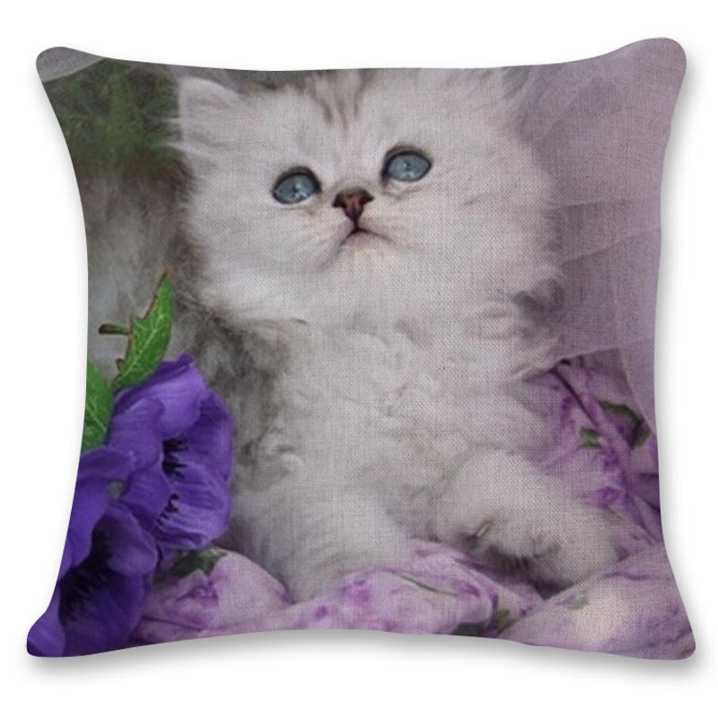 Креативная ручная роспись кошачьего принта, полиэстеровая наволочка, домашняя автомобильная подушка, подушка для дивана