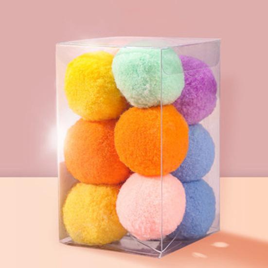 12 шт./Коробка Игрушки для кошек Бесшумные Веселые Красивые Портативные Здоровые Развлечения Разноцветная Игрушка для кошки Плюшевые Мячики-дразнилки Товар для питомцев