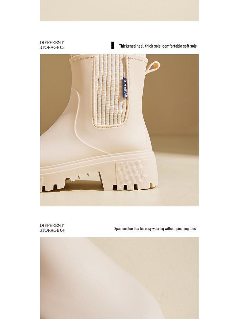 Женские эластичные резиновые сапоги Chelsea, средней высоты, водонепроницаемые, нескользящие; Идеально подходит для ношения на открытом воздухе.