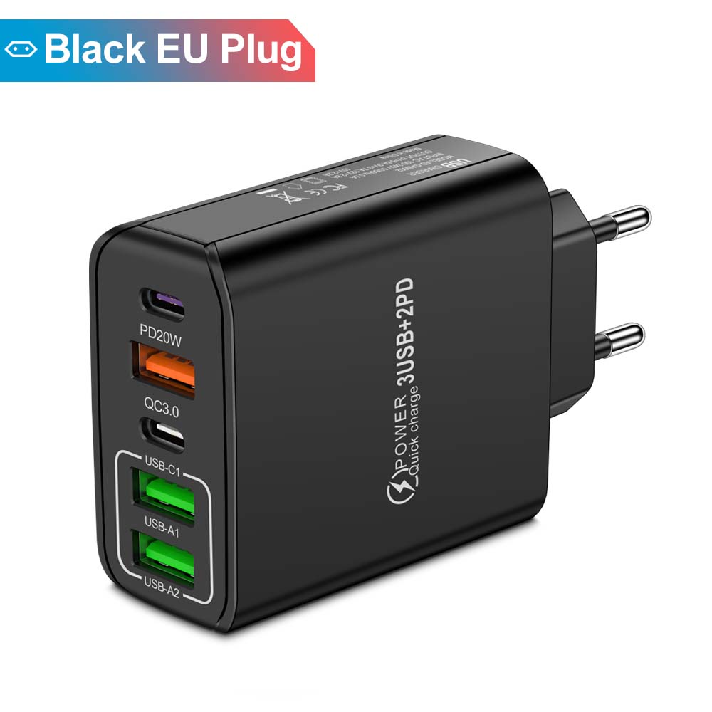 80 Вт USB зарядное устройство PD быстрая зарядка тип C мобильный телефон адаптер для iPhone 15 быстрая зарядка ЕС/США/Великобритания вилка настенное зарядное устройство