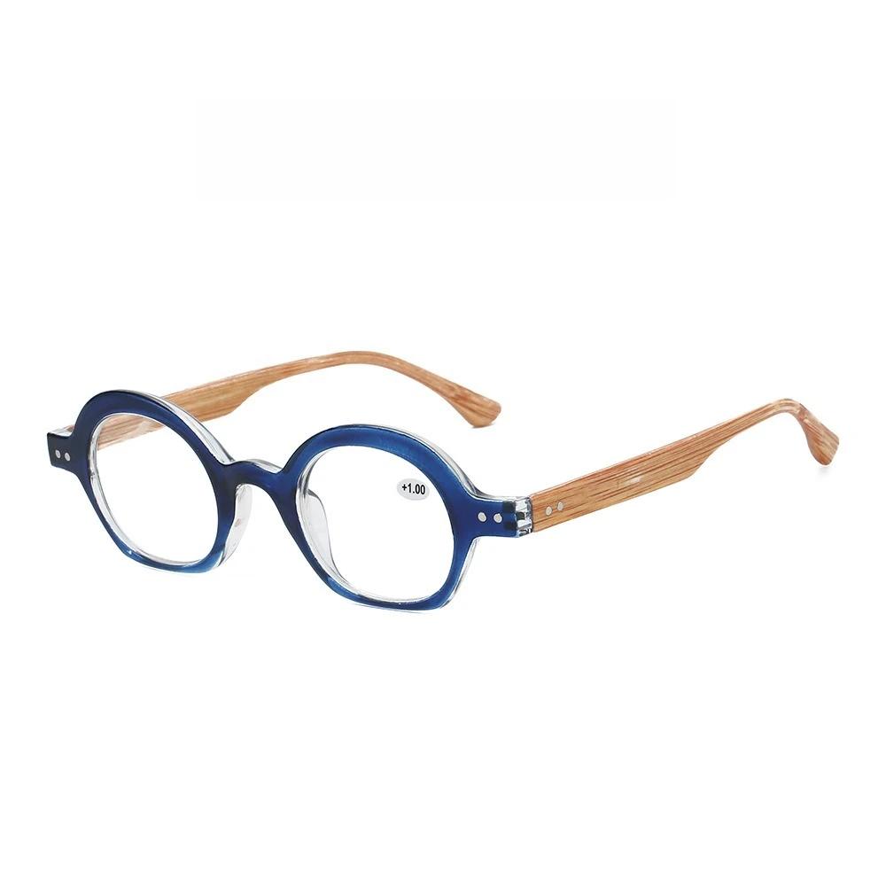 New Wood-Grain Pattern Pinpoint Presbyopia Glasses Small-Frame Oval Reading Glasses For Men And Women With Blue Light Protection