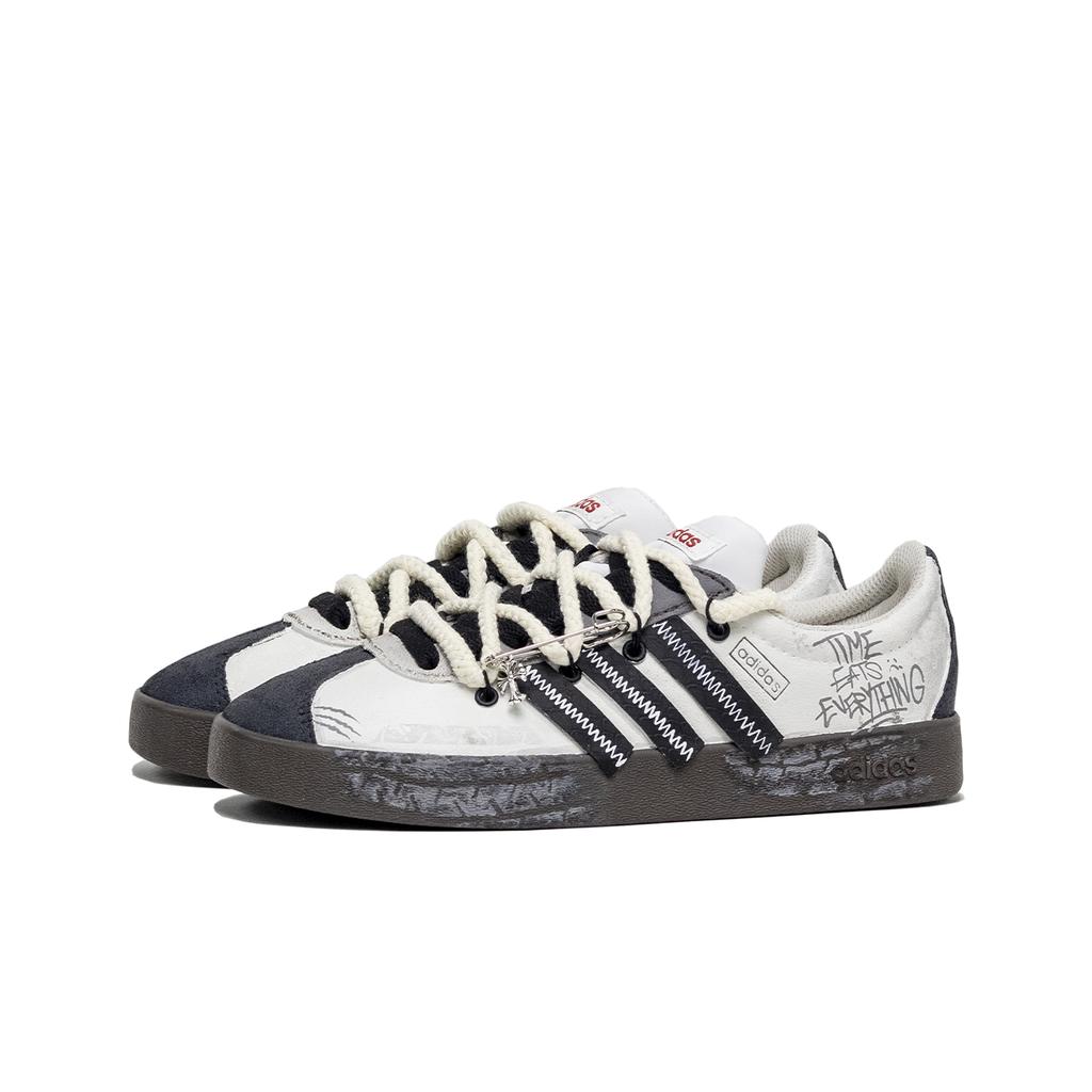 adidas Нескользящие Устойчивые к истиранию Низкие Кеды для Скейтборда Унисекс Черно-Белые HQ1802(Команда800-)