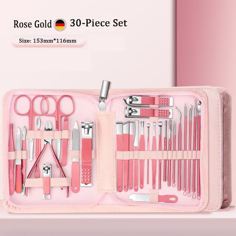 Factory Spot Zipper Nail Clippers Set 30 Piece Dead Skin Scissors Manicure Nail Clippers Full Set