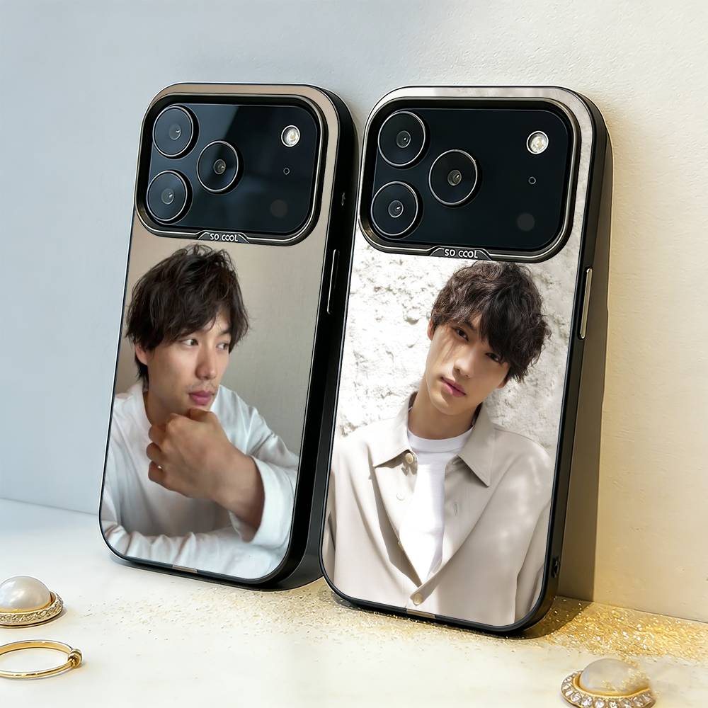 Стильная Звезда S-Sota F-Fukushi Актер Чехол для Телефона Для iPhone17 16 15 14 13 12 Pro Max Серый Черный Матовый Лазерный Металлик Аврора Funda