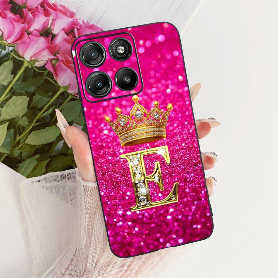 Phone Case For Moto G67 Power 5G Cover Silicone Luxury Letters Crown Soft Funda For Motorola Moto G67 Power 5G Casing