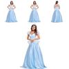 Потрясающее взрослое платье принцессы Золушки из элегантного синего полиэстера для вечеринок на Хэллоуин