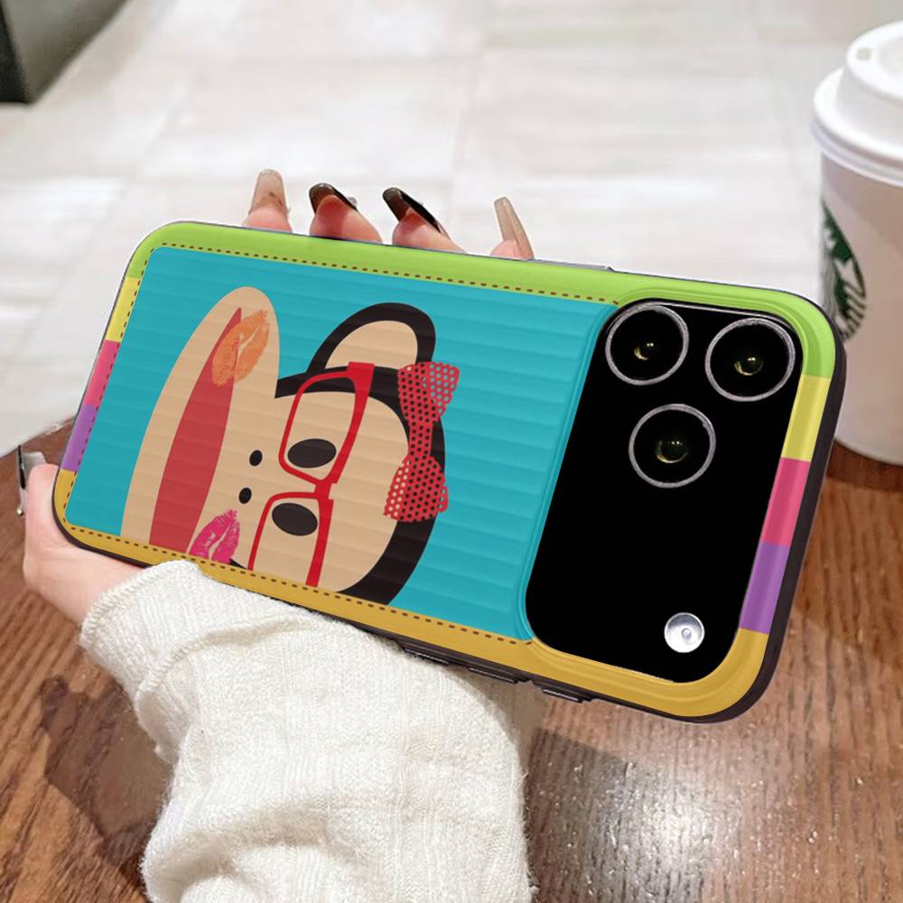 Классический Модный Логотип P-Paul F-Frank Для IPhone 16 15 14 13 12 11 17 Pro Max Plus Волна Гофрированный Чехол для Телефона Защитный От Падений