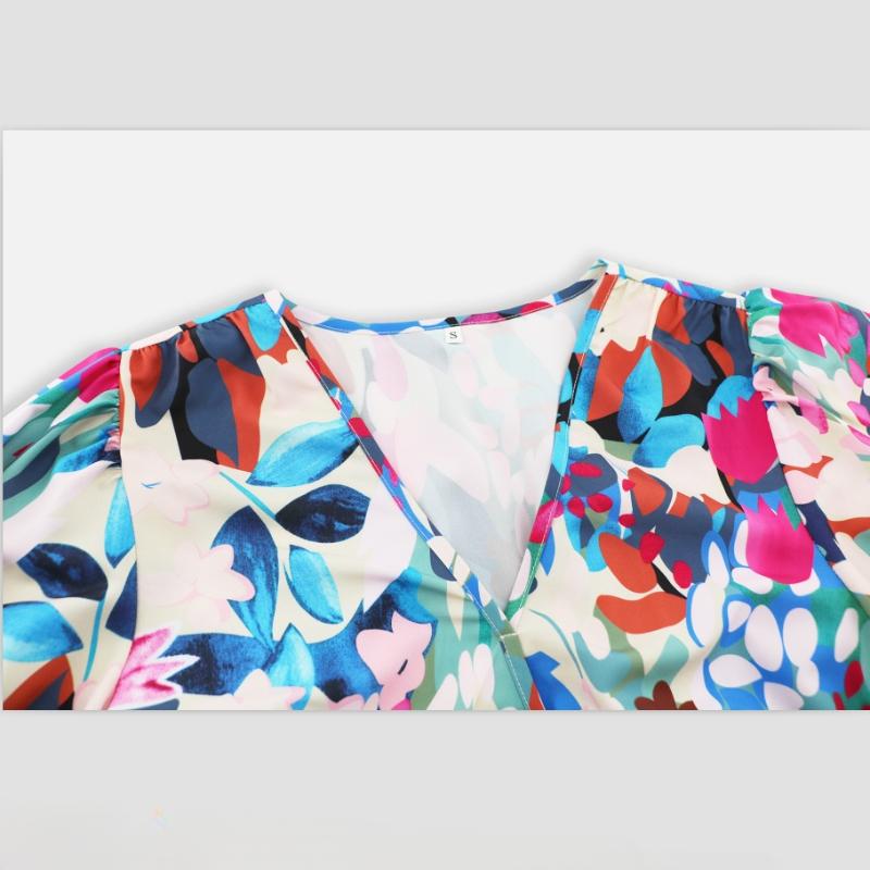 Летнее женское модное сексуальное повседневное платье с V-образным вырезом и коротким рукавом с принтом в стиле бохо, длинное платье большого размера S-2XL