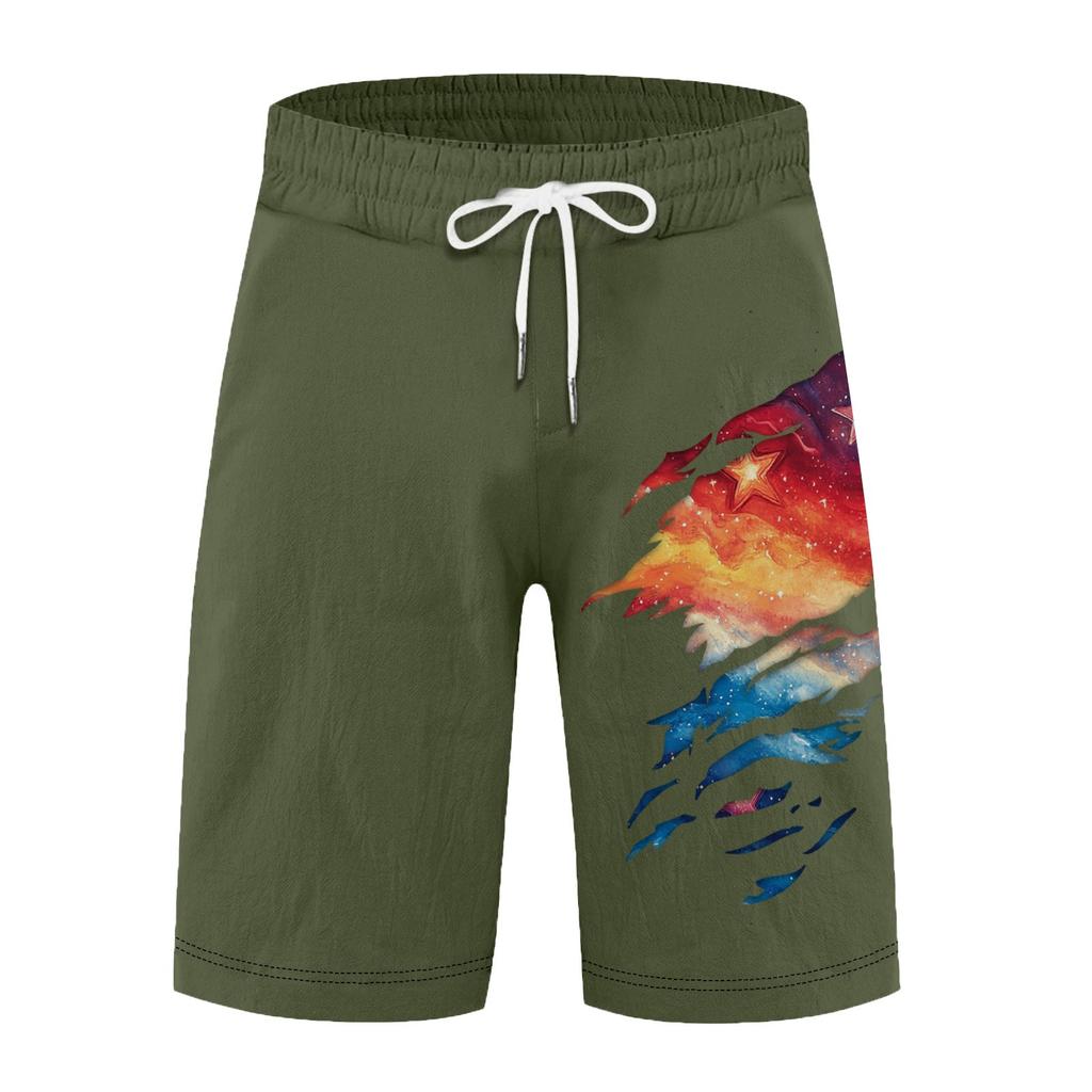 Мужские летние большие повседневные свободные спортивные брюки пляжные шорты