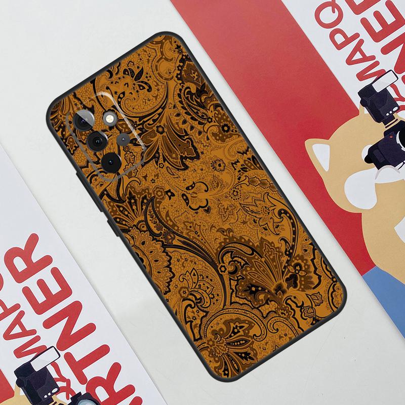 Batik Pattern Case For Samsung Galaxy A06 A16 A36 A56 A55 A35 A33 A53 A13 A23 A17 A54 A34 A14 A52 A32 A15