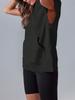Women's Oversized Half Zip Hoodie Short Sleeve Pullover Sweatshirt Top with Pockets