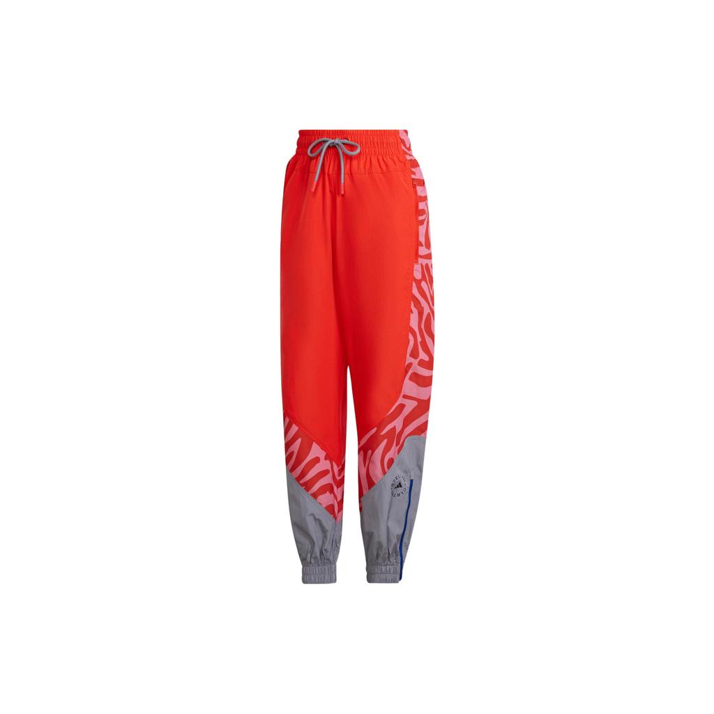 Adidas Stella McCartney Retro Sport Color Block Pattern Printed Athletic Training Pants Women Pants Orange Red HD9141
