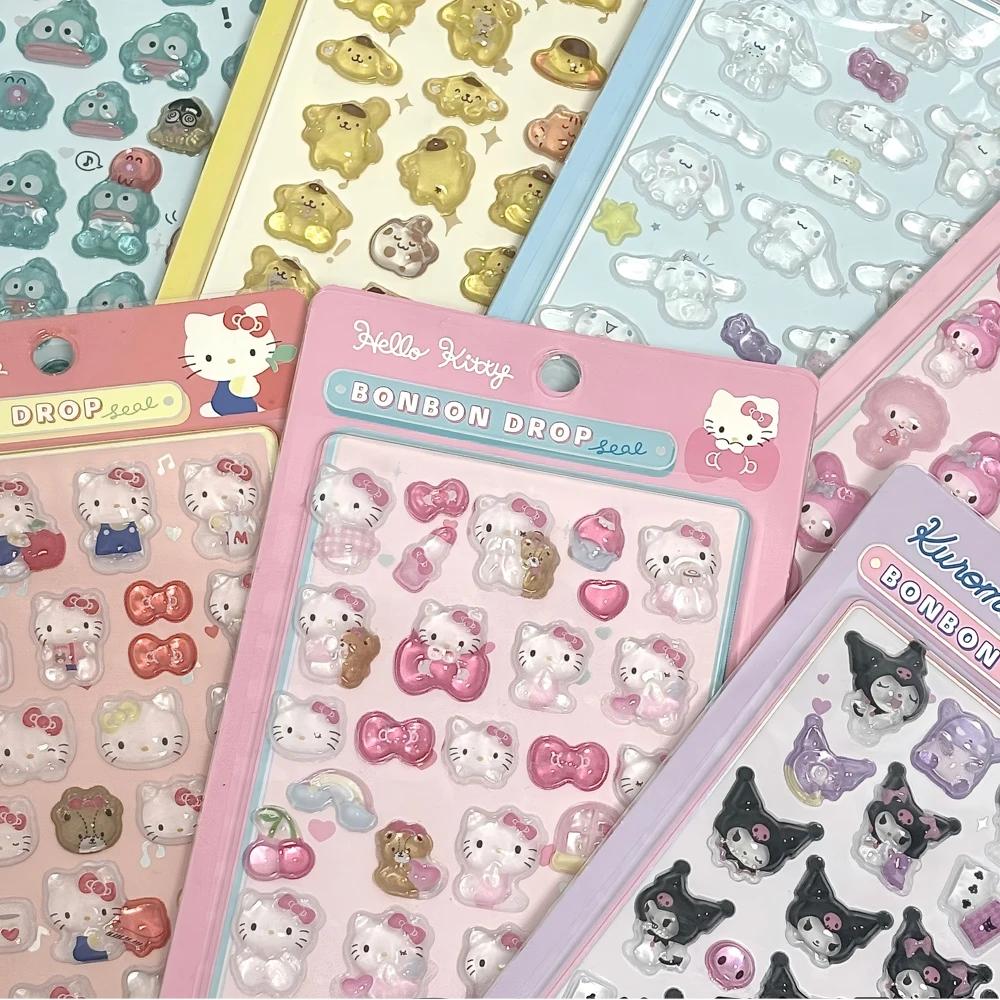 Стиль 7 Серия Sanrio 3D Наклейки Стереоскопический Рельеф Кристальный Пузырь Милые Мягкая Мелодия Куроми Мультяшные Наклейки-Награды для Детей Декор