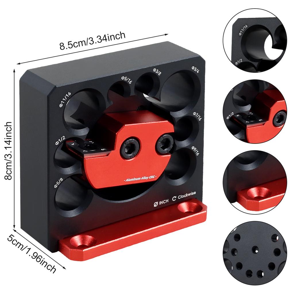 Dowel Maker Jig Kit 5/16-3/4in Adjustable Dowel Maker Cutter 8Holes Aluminum Alloy Dowel Rod Sticks Maker Jig Electric Drill Rod