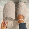 Winter Warm Fur Women Mules Slippers Casual Cover Toe Ladies Comfort Soft Sole Flats House Cotton Shoes
