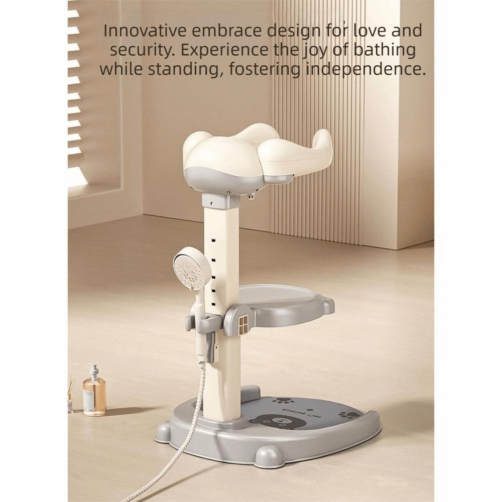 Non-Slip Baby Standing Shower Stand Adjustable Infant Bath Support Over 6 Months Old
