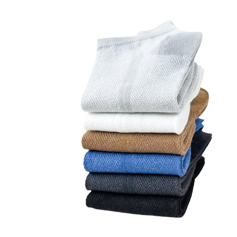 Men's Summer Thin Short Socks Solid Color Breathable and Sweat-absorbing Summer Mesh Boat Socks Summer Men's Sports Short Tubes