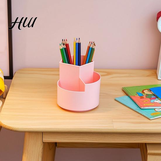 Multi-compartment Pen Holder 360 Degree Rotating Holder, Large Capacity Office Desk Organizer Desktop for School Home Storage Makeup Brush