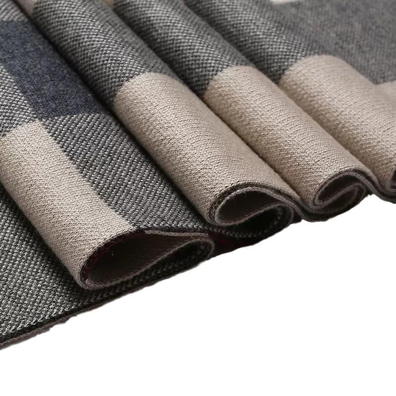 2025 Autumn/Winter New Men'S Cashmere Scarf Thickened, Stylish, European And American Men'S Classic Stripe