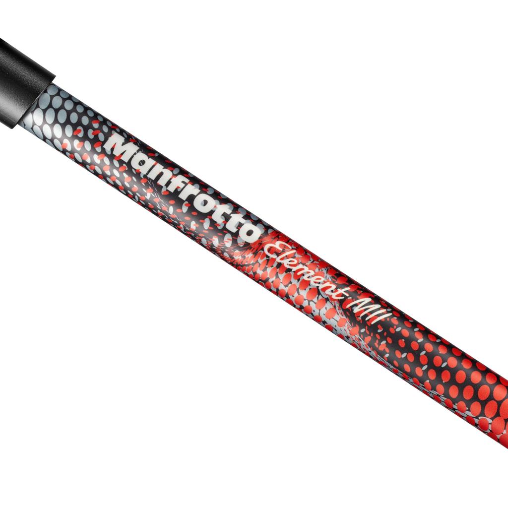 Manfrotto Element MII Дорожный алюминиевый штатив 8 кг Максимальная высота В сложенном виде Шаровая головка Переноска JP A00015BMN Штатив, 4-секционный комплект, Красный, Легкий, 1,55 кг