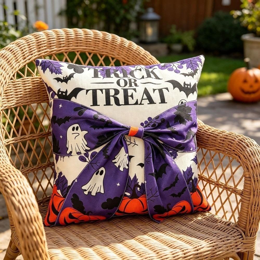 Washable Halloween Ghost Pillowcase Gothic Style Bat Pillowslip Throw Pillow Cases Party