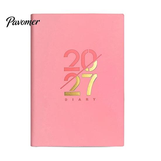 Ежедневник 2027 года с месячным и годовым расписанием, формат А5, плотная бумага, устойчивая к просачиванию чернил, портативный, офисная канцелярия, блокнот-планировщик, прочная обложка из ПУ-кожи
