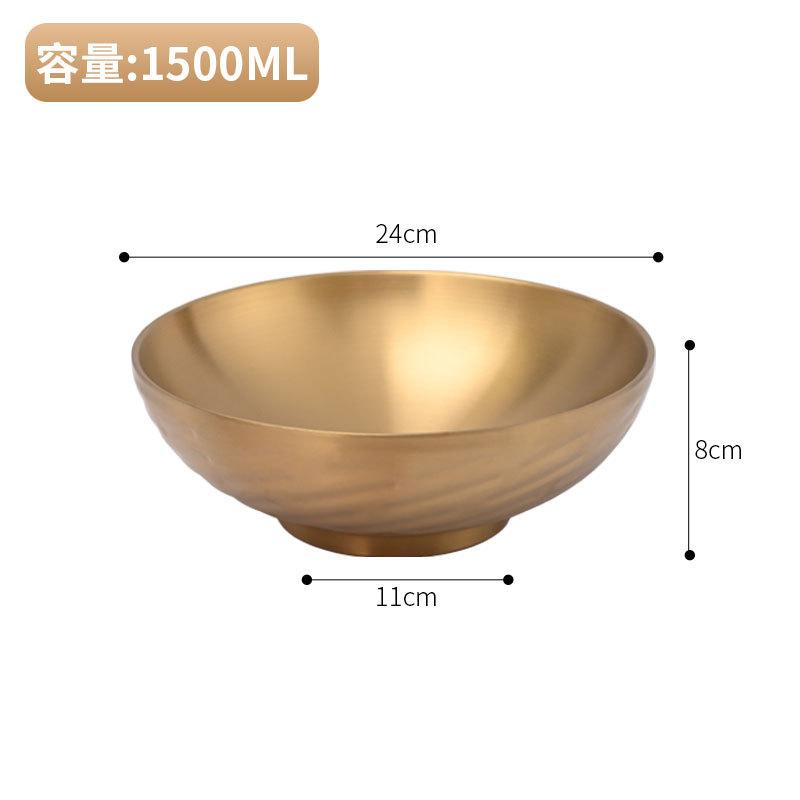 20/24 см корейская миска из нержавеющей стали для холодной лапши, двухслойная, большая, для салата рамен, утолщенная тарелка для фруктов, кухонная утварь