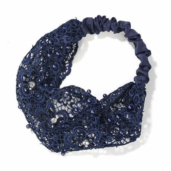 Женская повязка на голову с цветочным узором, блестящие стразы, искусственный жемчуг, высокая эластичная широкая повязка для волос