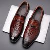 Кожаная обувь мужская 2025 весна новая первый слой коровьей кожи деловая модельная обувь на одной педали мужская обувь узор крокодила Вэньчжоу мужская обувь