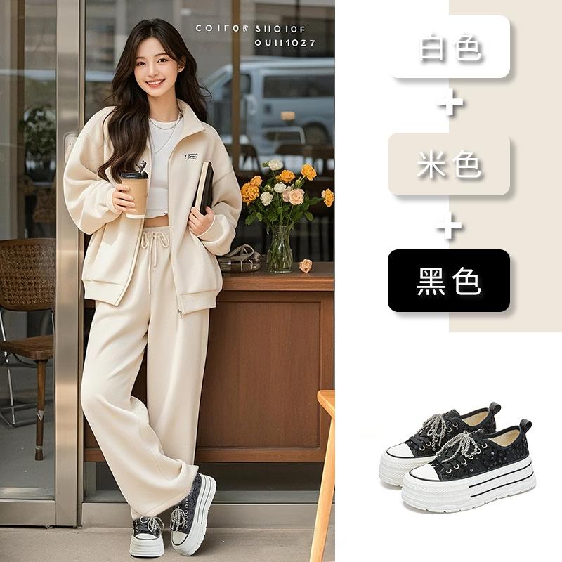 Новые туфли с бантом, белые туфли женские 2025 года, весна-лето, туфли-маффины на платформе, повседневная универсальная обувь, детская мода, женская обувь, тренд