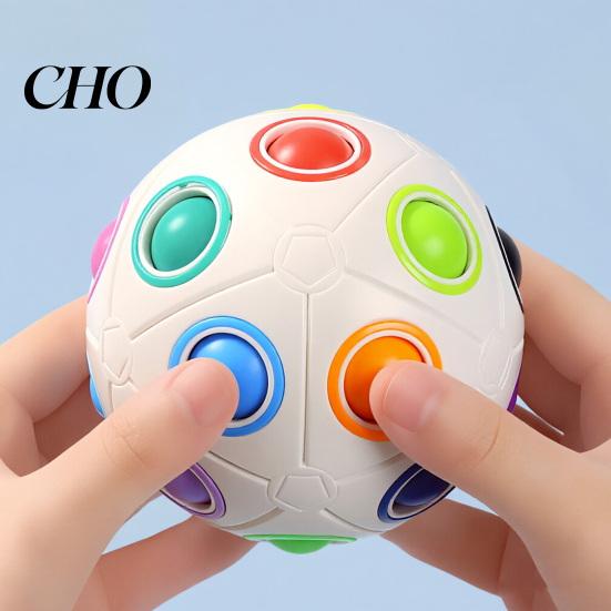 Plastic Puzzle Ball Cube Toy Stress Relief Rainbow Color Matching Concentration Skill Develops Logical Thinking Intelligence Sensory