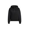 Logo Print Drawstring Hoodie Long Sleeve Sweatshirt Women Tops Black HM7106
