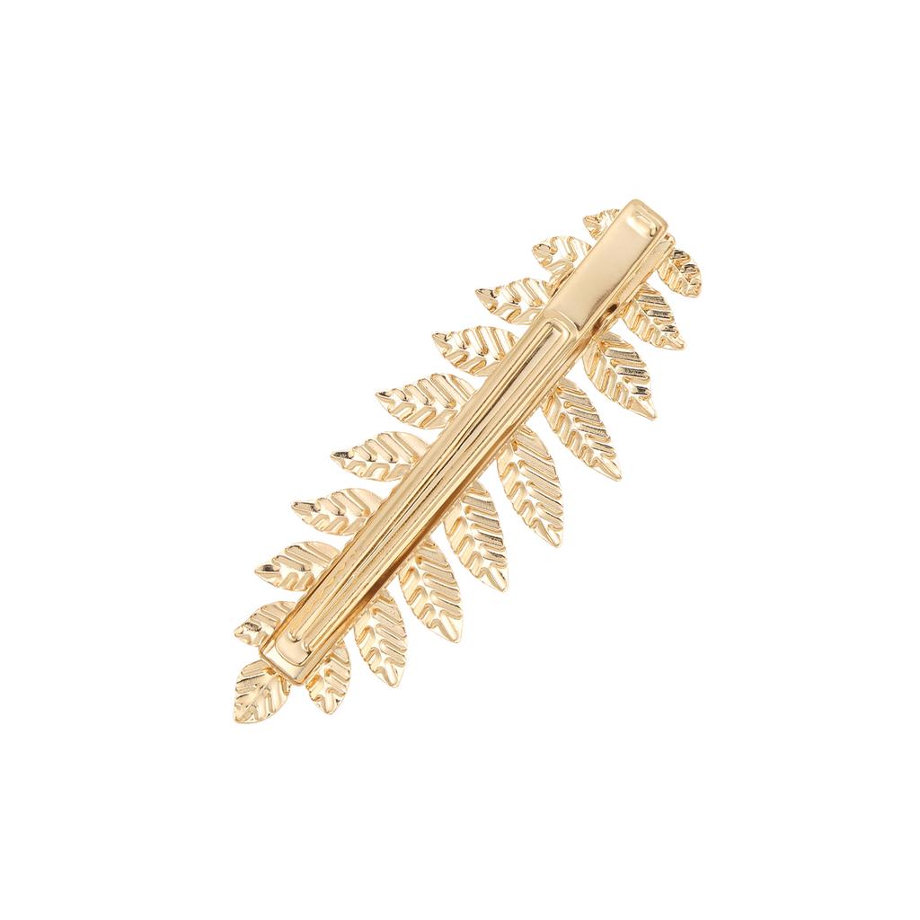 AWAYTRVintage Metal Leaves Barrettes Simulate Leaf Plant Hair Clips Wedding Gold Duckbill Clip Clamps Platinum Hairpin Hair Comb