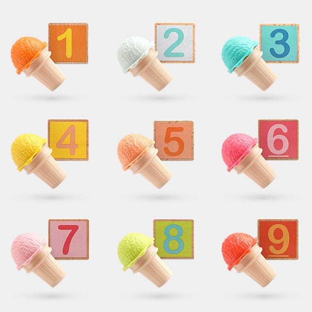 Plastic Pretend Play Food Toy Interactive Math Learning Toy Kids Ice Cream Play Set  Kids Children