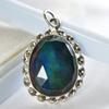 Opal Pendant 925 Sterling Silver 32.70 ct Aurora Fire Checker Oval October Birthday Birthstone
