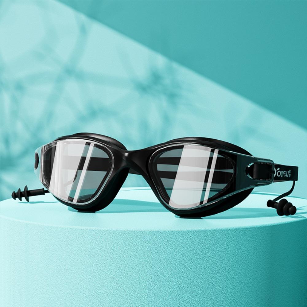 Anti-fog Adult Swimming Goggles Set with Nose Clip with Ear Plugs Silicone Swim Cap Soft Ultralight Diving Eyewear Summer2