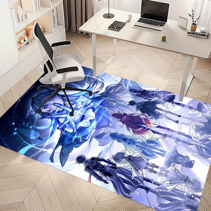 Genshin Impact Navelette Printed Absorbent Washable Carpet, Non-Slip Bathroom Mats, Kitchen Rugs, Yoga Mat,Living Room Entrance, Camping Picnic Rugs
