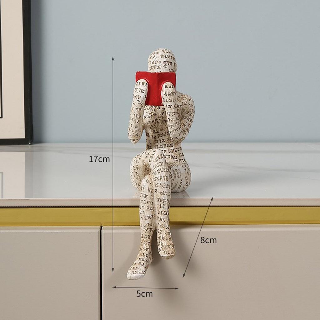 Reading Woman Figurine Ladies Reading Shelf Decor Innovative Lady Molding Bookshelf Ornaments